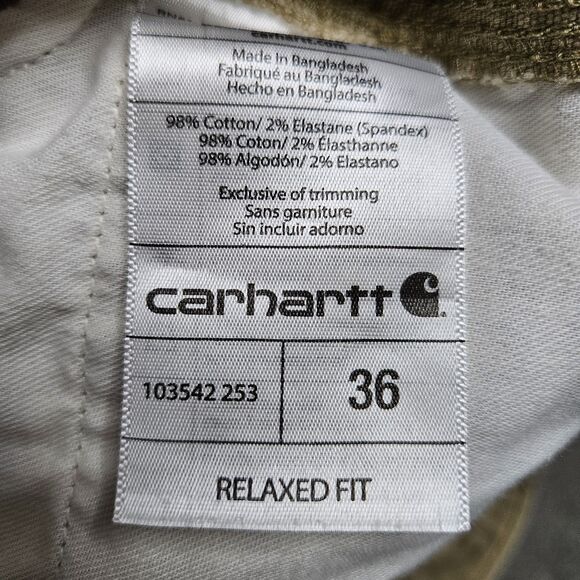 Carhartt Relaxed Fit Cargo Shorts Men’s 36 (35x10) Tan Outdoors Workwear VGUC - Picture 3 of 9